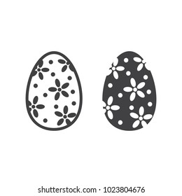 Easter egg line and glyph icon, easter and holiday, celebration sign vector graphics, a linear pattern on a white background, eps 10.