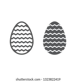 Easter egg line and glyph icon, decoration and easter, striped egg sign, vector graphics, a linear pattern on a white background, eps 10.