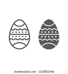Easter egg line and glyph icon, decor and easter, painted egg sign, vector graphics, a linear pattern on a white background, eps 10.