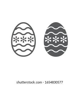 Easter Egg line and glyph icon, easter and holiday, decoration egg sign, vector graphics, a linear pattern on a white background, eps 10