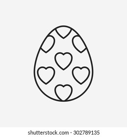 easter egg line icon