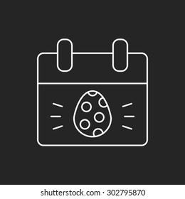 easter egg line icon