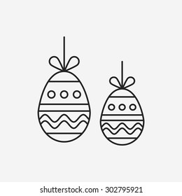 easter egg line icon