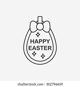 easter egg line icon
