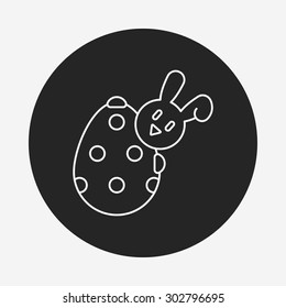 easter egg line icon