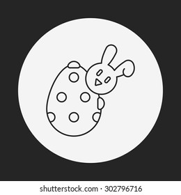 easter egg line icon