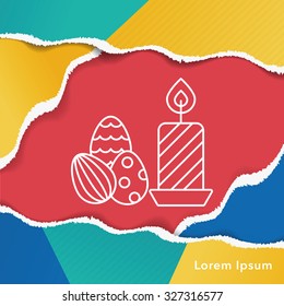 easter egg line icon