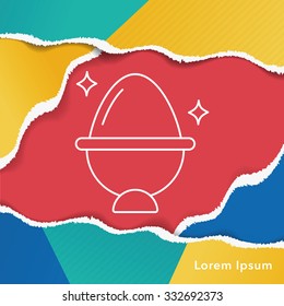easter egg line icon
