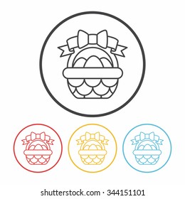easter egg line icon
