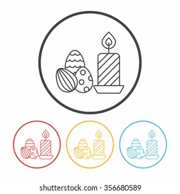 easter egg line icon