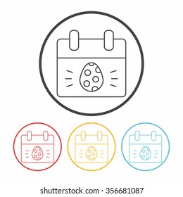 easter egg line icon