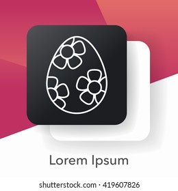 easter egg line icon