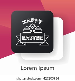 easter egg line icon