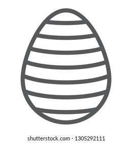 Easter egg line icon, easter and decoration, striped egg sign, vector graphics, a linear pattern on a white background, eps 10.