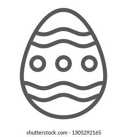 Easter egg line icon, easter and decoration, egg sign, vector graphics, a linear pattern on a white background, eps 10.