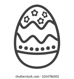 Easter egg line icon, easter and holiday, celebration sign vector graphics, a linear pattern on a white background, eps 10.