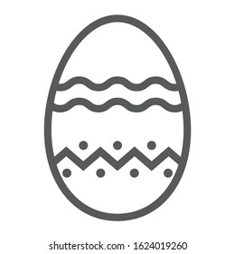 Easter Egg line icon, easter and holiday, decoration egg sign, vector graphics, a linear pattern on a white background, eps 10