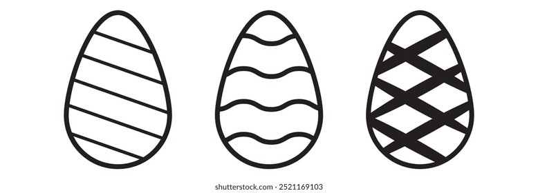 Icono de la línea del huevo de Pascua y Vector de vacaciones.