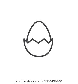 Easter egg line icon. linear style sign for mobile concept and web design. Egg with cracked egg shell outline vector icon. Symbol, logo illustration. Pixel perfect vector graphics
