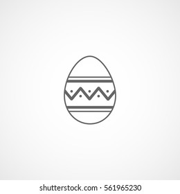 Easter Egg Line Icon On White Background