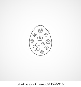 Easter Egg Line Icon On White Background