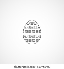 Easter Egg Line Icon On White Background