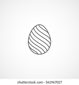 Easter Egg Line Icon On White Background
