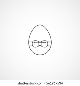 Easter Egg Line Icon On White Background