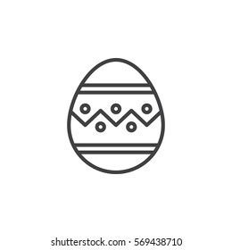 Easter Egg Line Icon, Outline Vector Sign, Linear Pictogram Isolated On White. Symbol, Logo Illustration