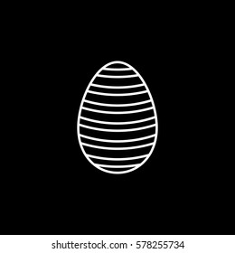 Easter egg line icon, religion & holiday elements, egg with lines, a linear pattern on a black background, eps 10.