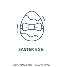 Easter egg line icon, vector. Easter egg outline sign, concept symbol, flat illustration