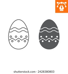 Easter egg line and solid icon, outline style icon for web site or mobile app, holidays and food, decoration egg vector icon, simple vector illustration, vector graphics with editable strokes.