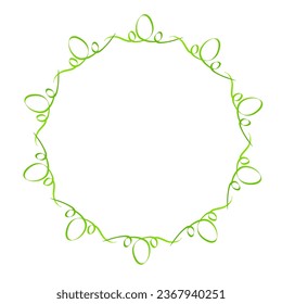 Easter egg line style art drawn round frame