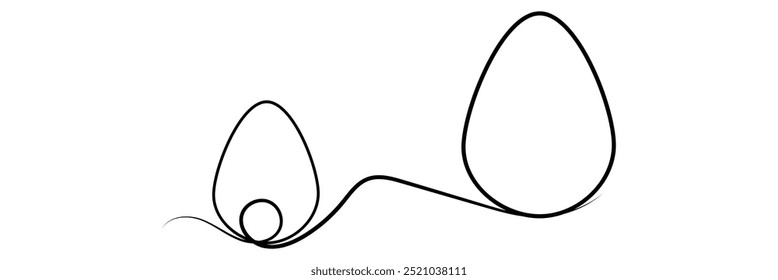 Easter egg line style. Easter eggs logotype. Vector illustration. element for holidays. design eps 10