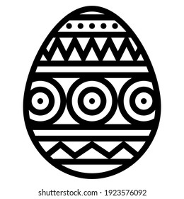 Easter egg linear icon. Decorative Easter egg with circle and wave pattern , Vector illustration. Isolated on white background.