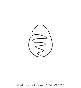 Easter egg linear icon. Thin line illustration. Easter egg with single line. Vector isolated outline drawing. One line