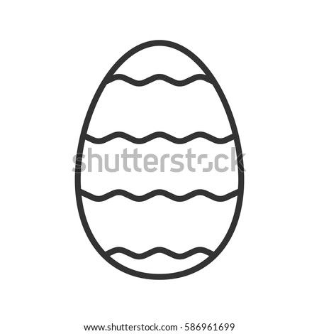 Easter egg linear icon. Thin line illustration. Easter egg with waves pattern contour symbol. Vector isolated outline drawing