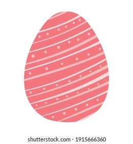huevo de pascua con líneas y puntos blancos diseño de ilustraciones vectoriales