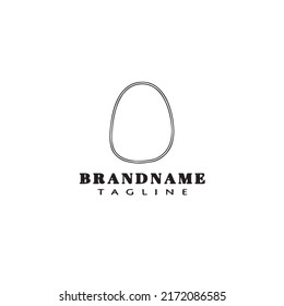 easter egg logo cartoon icon design template black modern isolated vector illustration