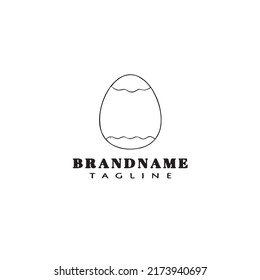 easter egg logo cartoon icon design template black modern isolated vector illustration