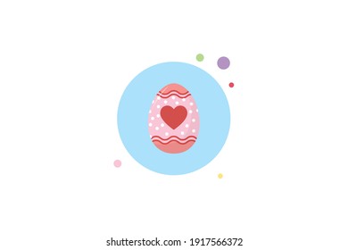 Easter Egg Love Line Circle Bubble