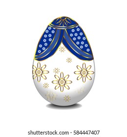 Easter Egg luxury white and gold, vector arts.