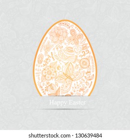 Easter egg made of flowers, floral Easter egg background