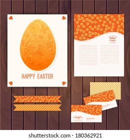 Easter egg made of flowers, floral Easter egg background. Happy Easter card on wood surface texture. Happy easter cards illustration with easter egg