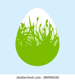 Easter egg made of spring tulips vector background ecology concept