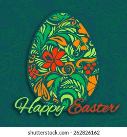 Easter egg.The main symbol of the holiday believers.Preparation for congratulations in style carpal Russian painting.Bright, saturated colors of the pattern of spring mood.