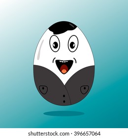 easter egg man gray smile