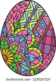 Easter Egg Mandala Cartoon Colored Clipart 