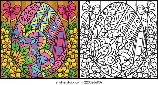 Easter Egg Mandala Coloring Page Illustration