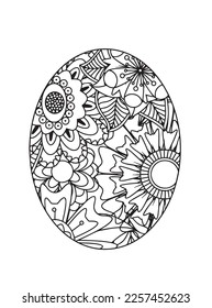 Mandala de huevo de Pascua Colores Páginas